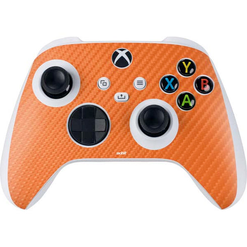 Orange Carbon Fiber Specialty Material Xbox Series S Controller Skin