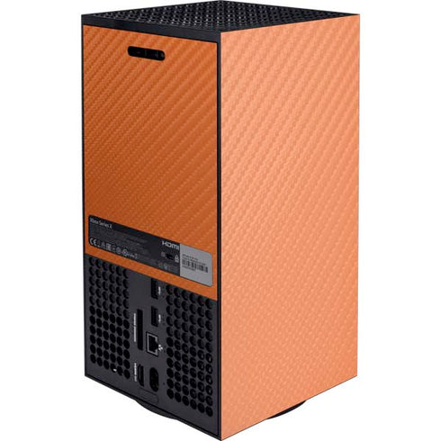 Orange Carbon Fiber Specialty Material Xbox Series X Console Skin