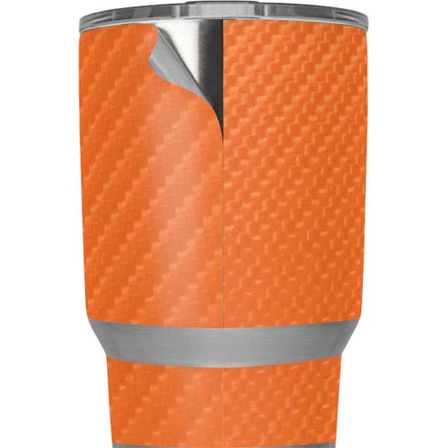 Orange Carbon Fiber Specialty Texture Material Yeti 20oz Tumbler Skin