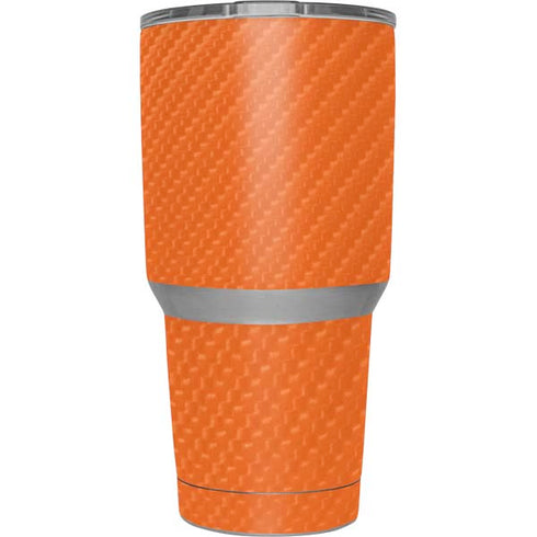 Orange Carbon Fiber Specialty Texture Material Yeti 30oz Rambler Tumbler Skin