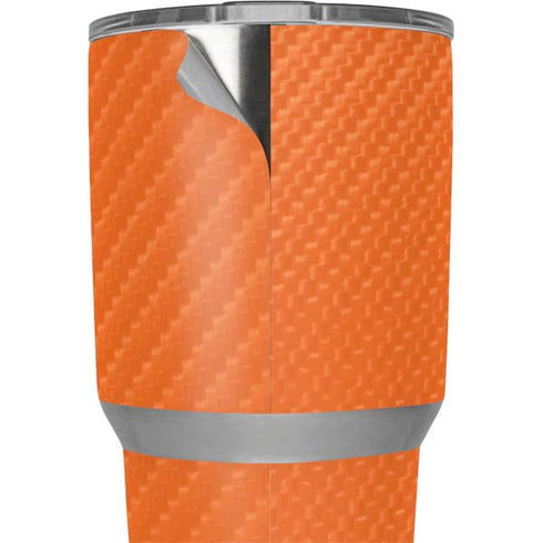 Orange Carbon Fiber Specialty Texture Material Yeti 30oz Rambler Tumbler Skin