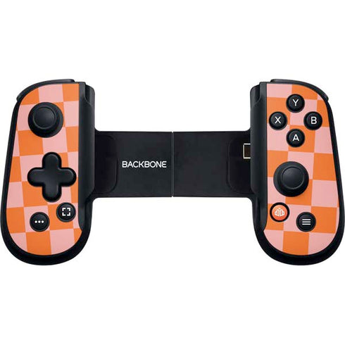 Orange Checkered Backbone One for iPhone Game Controller Skin