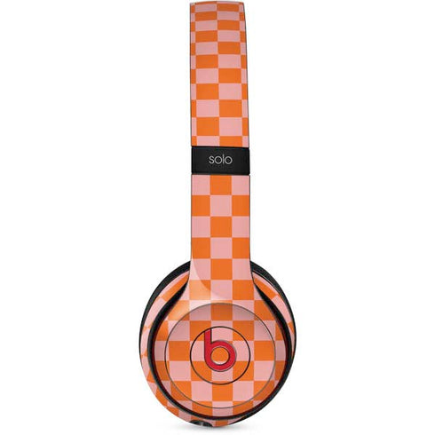 Orange Checkered Beats Solo 2 Wireless Skin