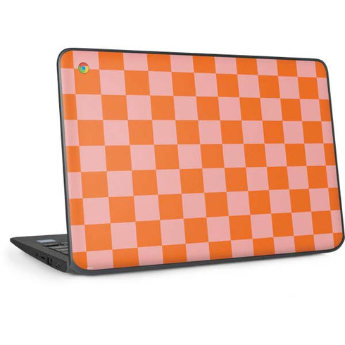 Orange Checkered HP Chromebook Skin
