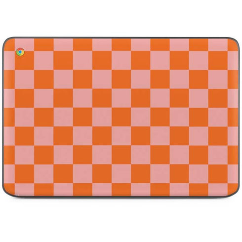 Orange Checkered HP Chromebook Skin