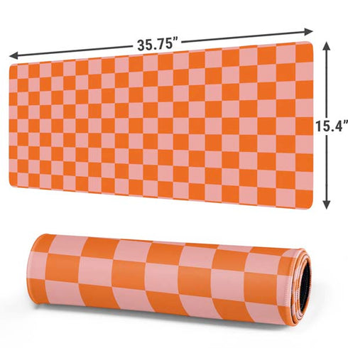 Orange Checkered Gaming Mouse Pad