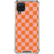 Orange Checkered Galaxy A12 Clear Case