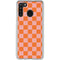 Orange Checkered Galaxy A21 Clear Case