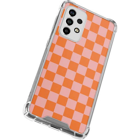 Orange Checkered Galaxy A53 5G Clear Case