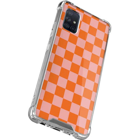 Orange Checkered Galaxy A71 5G Clear Case