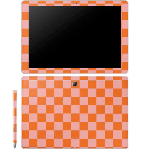 Orange Checkered Galaxy Book 12in Skin