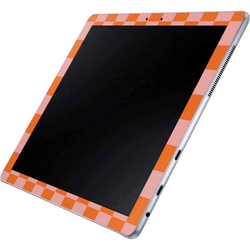 Orange Checkered Galaxy Book 12in Skin