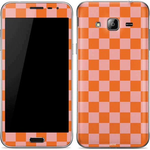 Orange Checkered Galaxy J3 Skin