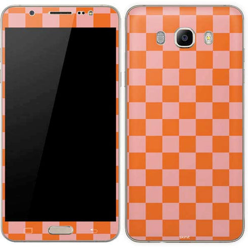 Orange Checkered Galaxy J7 Skin