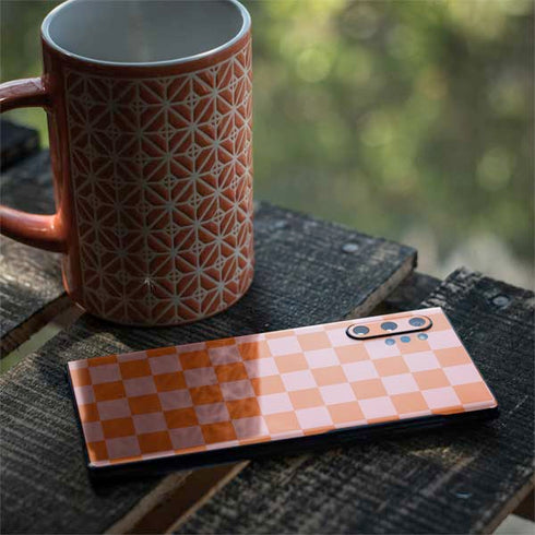 Orange Checkered Galaxy Note 10 Plus Skin