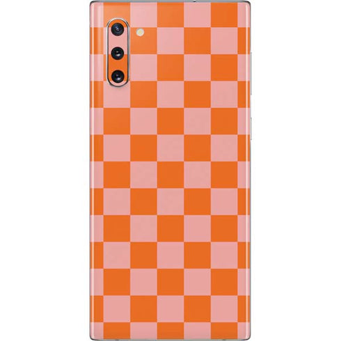 Orange Checkered Galaxy Note 10 Skin