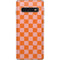 Orange Checkered Galaxy S10 Skin