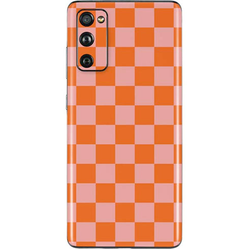 Orange Checkered Galaxy S20 Fan Edition Skin