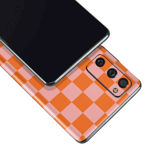 Orange Checkered Galaxy S20 Fan Edition Skin