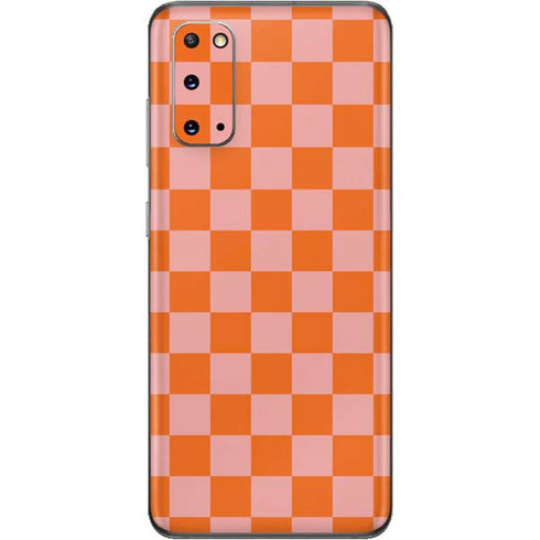 Orange Checkered Galaxy S20 Skin