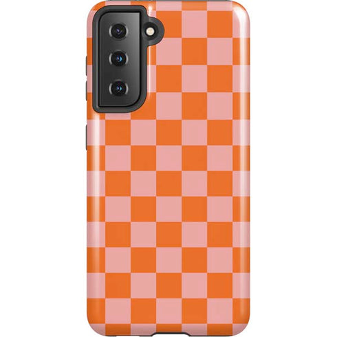 Orange Checkered Galaxy S21 5G Pro Case