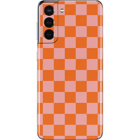Orange Checkered Galaxy S21 5G Skin