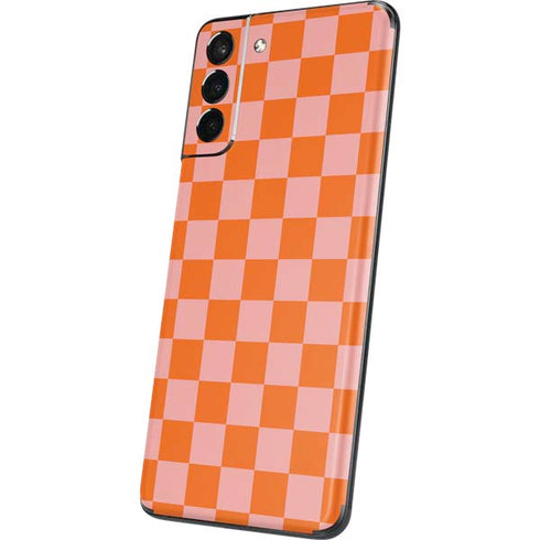 Orange Checkered Galaxy S21 5G Skin