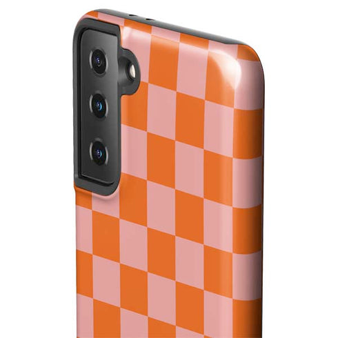 Orange Checkered Galaxy S21 Plus 5G Pro Case