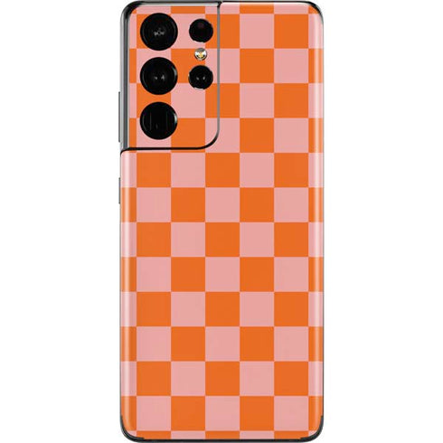 Orange Checkered Galaxy S21 Ultra 5G Skin