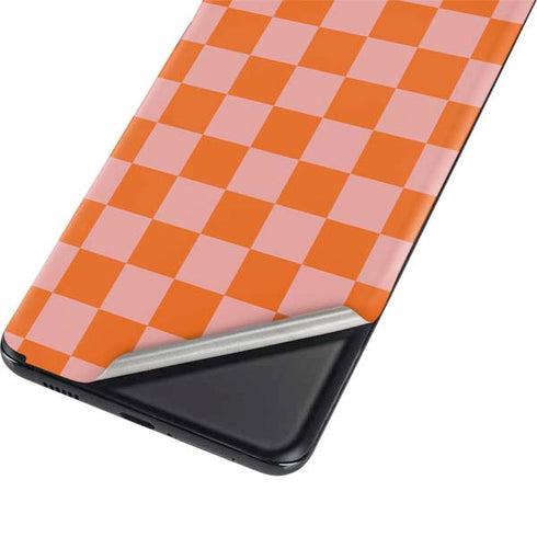 Orange Checkered Galaxy S21 Ultra 5G Skin