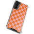 Orange Checkered Galaxy S22 Clear Case