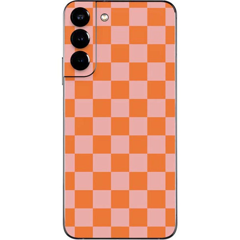 Orange Checkered Galaxy S22 Plus Skin
