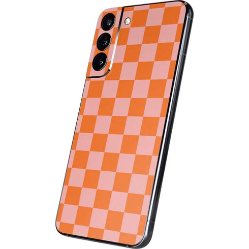 Orange Checkered Galaxy S22 Plus Skin