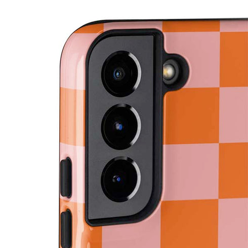 Orange Checkered Galaxy S22 Pro Case