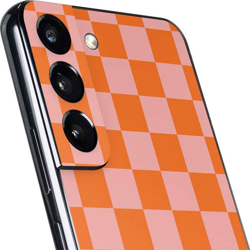 Orange Checkered Galaxy S22 Skin