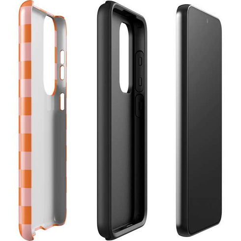 Orange Checkered Galaxy S23 Plus Pro Case