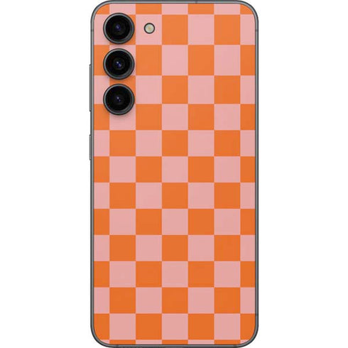 Orange Checkered Galaxy S23 Plus Skin