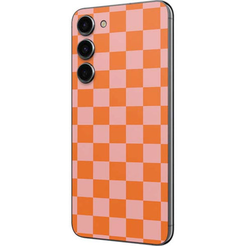 Orange Checkered Galaxy S23 Plus Skin