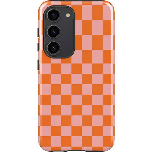 Orange Checkered Galaxy S23 Pro Case