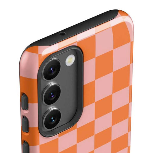 Orange Checkered Galaxy S23 Pro Case