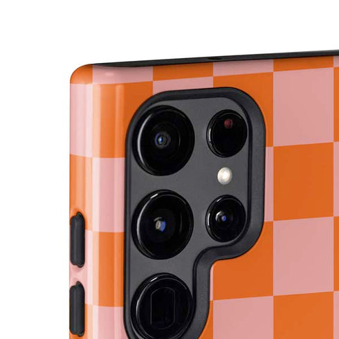 Orange Checkered Galaxy S24 Ultra Impact Case