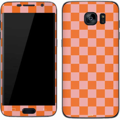 Orange Checkered Galaxy S7 Skin