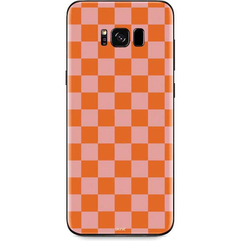 Orange Checkered Galaxy S8 Plus Skin