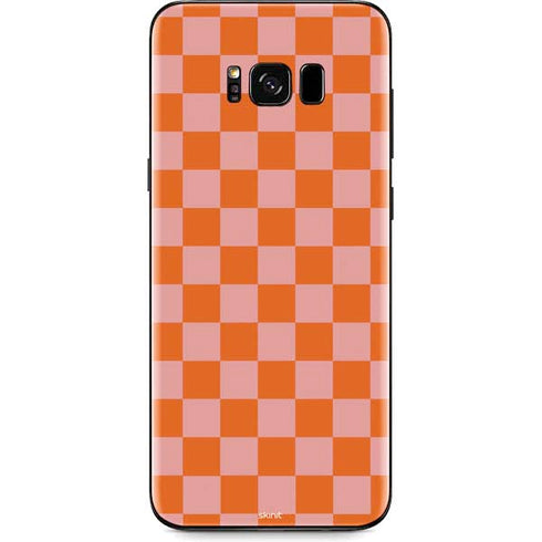 Orange Checkered Galaxy S8 Skin