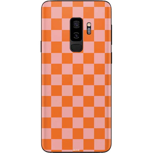 Orange Checkered Galaxy S9 Plus Skin
