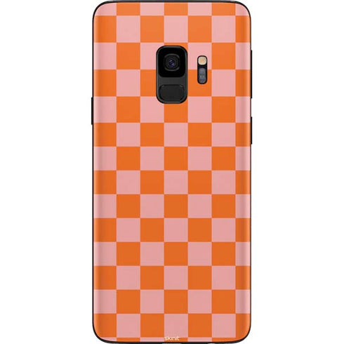 Orange Checkered Galaxy S9 Skin
