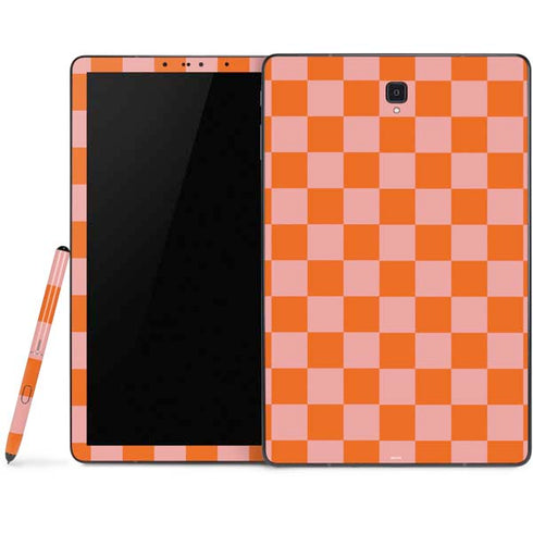 Orange Checkered Samsung Galaxy Tab Skin