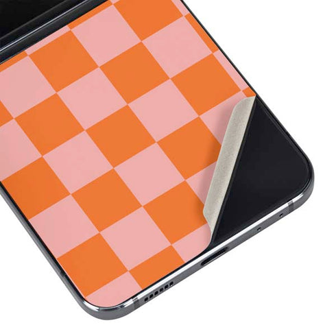 Orange Checkered Galaxy Z Flip5 5G Skin