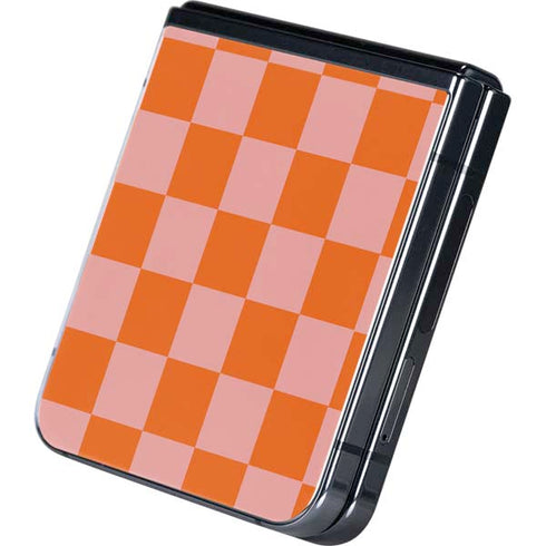 Orange Checkered Galaxy Z Flip5 5G Skin