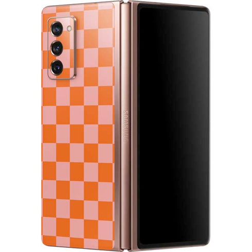 Orange Checkered Galaxy Z Fold2 5G Skin
